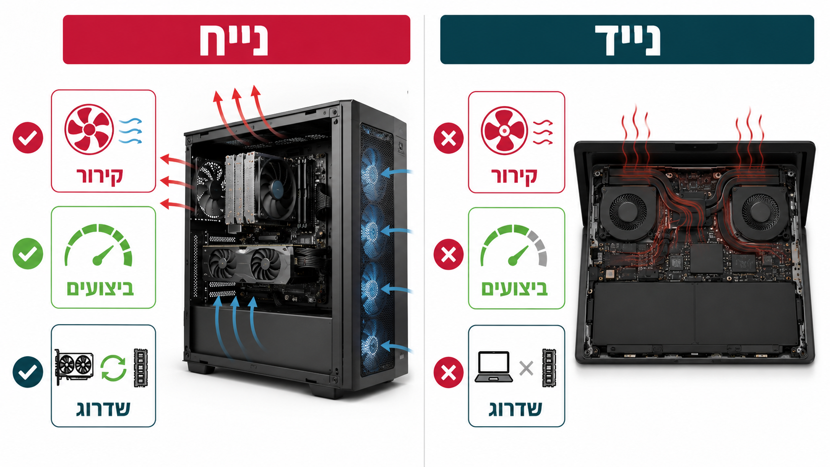 מחשב גיימינג נייח מול נייד - מה עדיף?